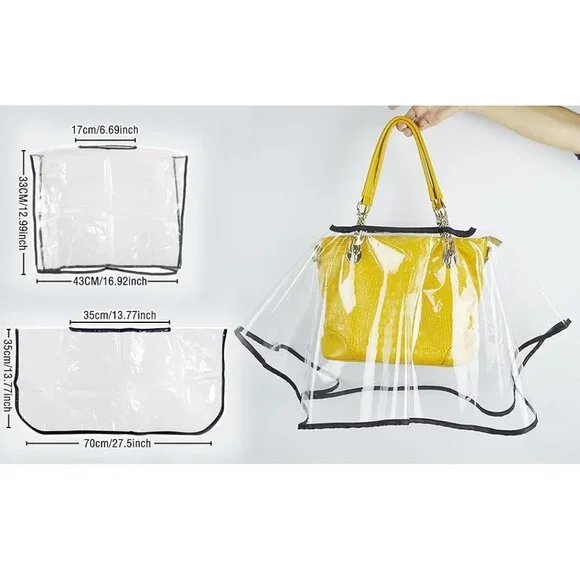 Buy Now Transparent PVC Rain Cover for Handbags - Square or Rectangle - Picture 10 of 10